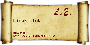 Linek Elek névjegykártya
